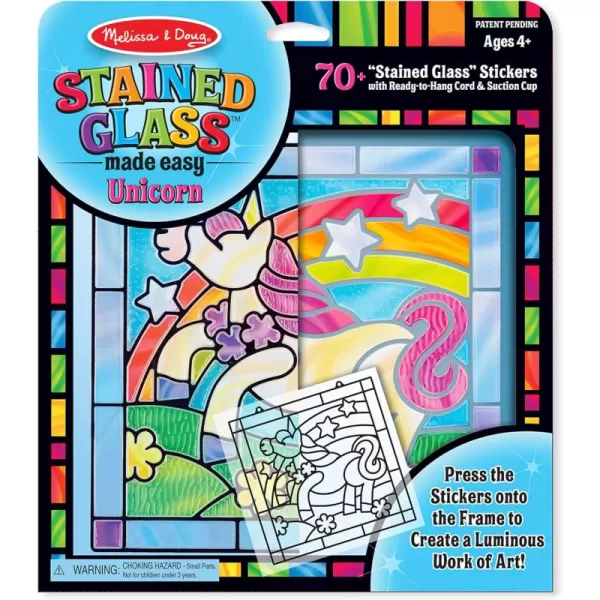 imageMelissa ampamp Doug Stained Glass Made Easy Craft Kit  Unicorn  Kids Sticker Stained Glass Craft Kit Unicorn Crafts For Kids Ages 5