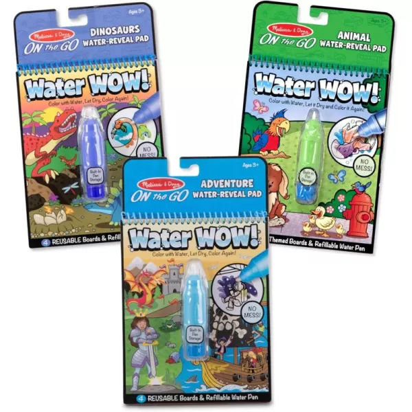 imageMelissa ampamp Doug Water Wow  Water Reveal Pad Bundle  Farm Safari ampamp Under The SeaBundle Dinosaur  Adventure  Animals