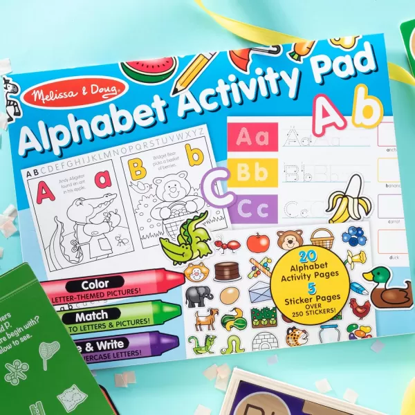 imageMelissa ampamp Doug Alphabet Activity Sticker Pad for Coloring Letters 250 Stickers  FSC Certified1405 x 1105 x 02