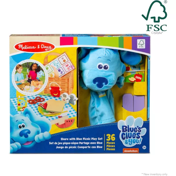 imageMelissa ampamp Doug Blues Clues ampamp You Share with Blue Picnic Play Set with Hand Puppet  FSC Certified
