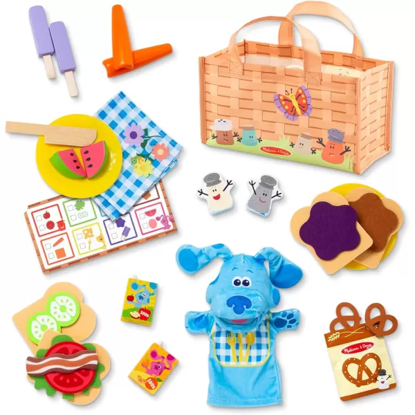imageMelissa ampamp Doug Blues Clues ampamp You Share with Blue Picnic Play Set with Hand Puppet  FSC Certified