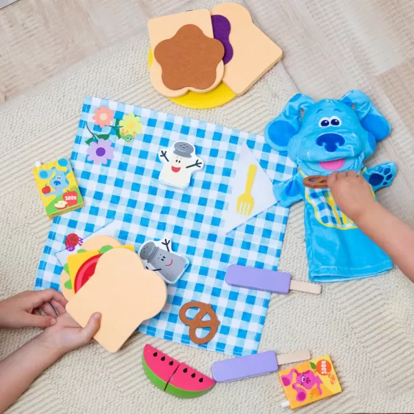 imageMelissa ampamp Doug Blues Clues ampamp You Share with Blue Picnic Play Set with Hand Puppet  FSC Certified
