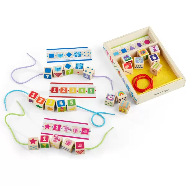 imageMelissa ampamp Doug Blues Clues ampamp You Wooden Lacing Beads  25 Beads 4 Cords  FSC Certified