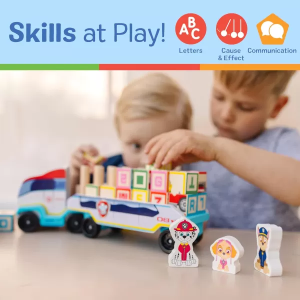 imageMelissa ampamp Doug PAW Patrol Wooden ABC Block Truck 33 Pieces  Sort And Stack Toys Alphabet Blocks For Toddlers Vehicle Toys For Kids Ages 3 3493 cm x 1778 cm x 1003 cmABC Alphabet Truck