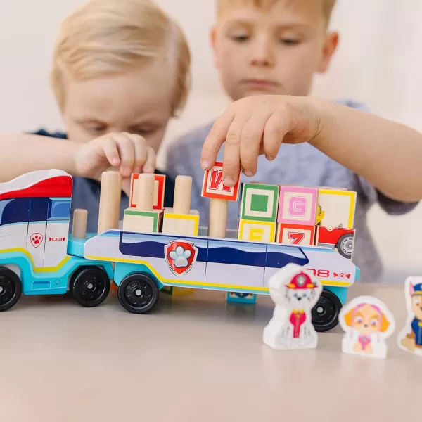 imageMelissa ampamp Doug PAW Patrol Wooden ABC Block Truck 33 Pieces  Sort And Stack Toys Alphabet Blocks For Toddlers Vehicle Toys For Kids Ages 3 3493 cm x 1778 cm x 1003 cmABC Alphabet Truck
