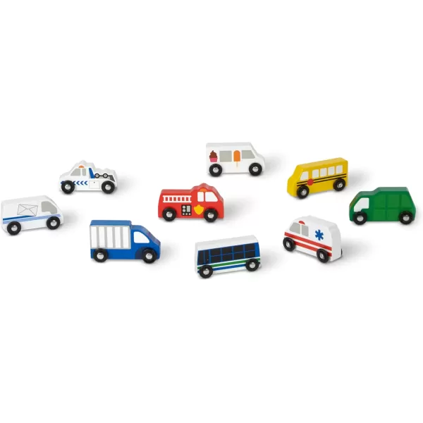 imageMelissa ampamp Doug Town Vehicles Set in Wooden Tray 9 pcsEnglish Only