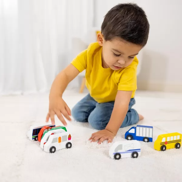 imageMelissa ampamp Doug Town Vehicles Set in Wooden Tray 9 pcsEnglish Only