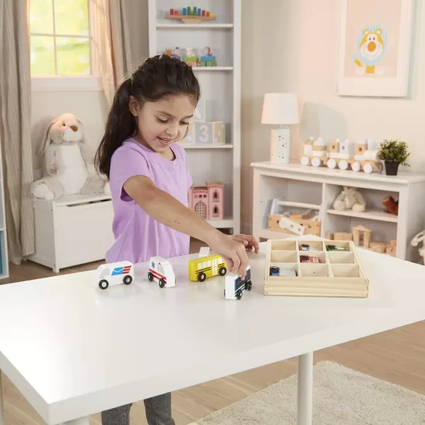 imageMelissa ampamp Doug Town Vehicles Set in Wooden Tray 9 pcsMultilingual