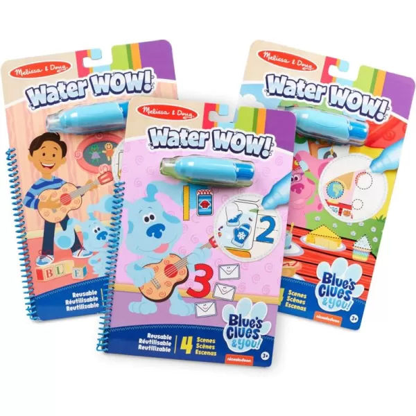 imageMelissa ampamp Doug Blues Clues ampamp You Water Wow 3Pack  Alphabet Counting Shapes Water Reveal Travel Activity Pads