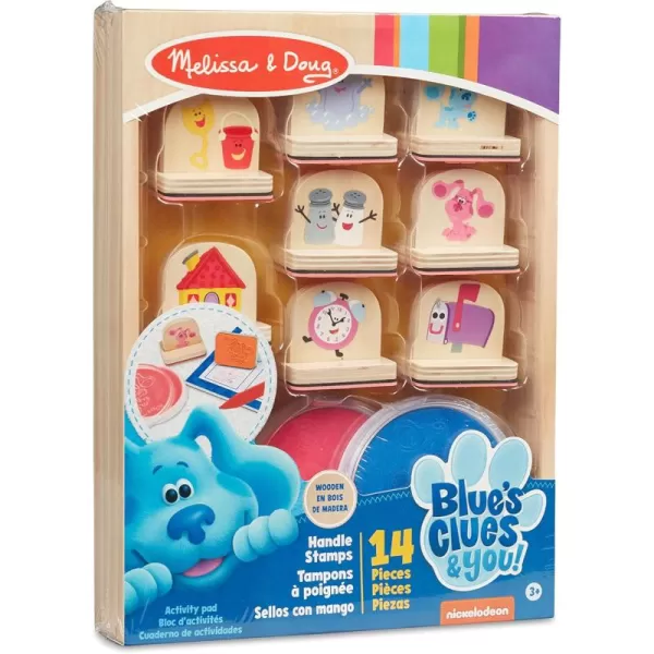 imageMelissa ampamp Doug Blues Clues ampamp You Wooden Handle Stamps and Activity Pad 15 Pieces