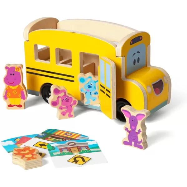 imageMelissa ampamp Doug Blues Clues ampamp You Wooden PullBack School Bus 9 Pieces