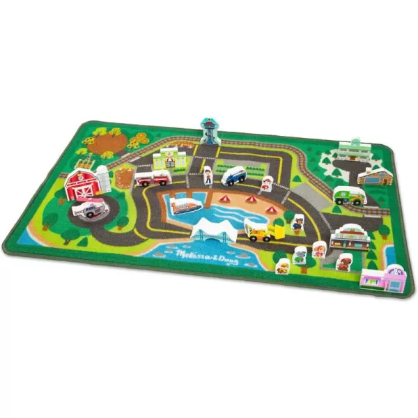 imageMelissa ampamp Doug PAW Patrol Activity Rug  Adventure Bay 22 Pieces PAW Patrol Town Mat with Wooden Toys for Ages 3