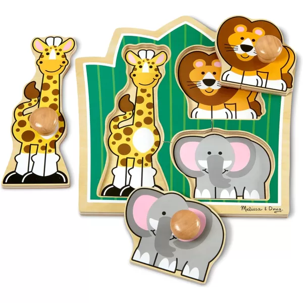 imageMelissa ampamp Doug Animals Jumbo Knob Wooden Puzzles Set  Fish and Pets  Chunky Wooden Puzzles for Toddlers Animal Puzzles For Kids Ages 1Safari Animals