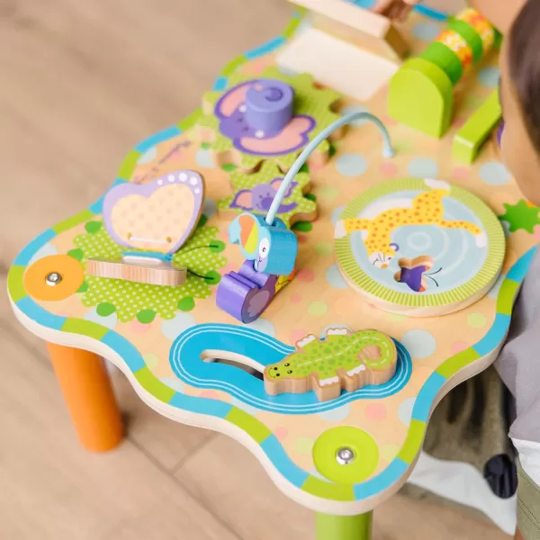 imageMelissa ampamp Doug First Play Childrens Jungle Wooden Activity Table for Toddlers