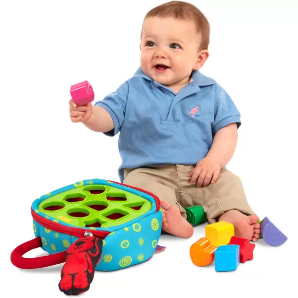 imageMelissa ampamp Doug Ks Kids TakeAlong Shape Sorter Baby Toy With 2Sided Activity Bag and 9 Textured Shape Blocks Sensory Toys Travel Shape Sorter Toys For Toddlers And Infants