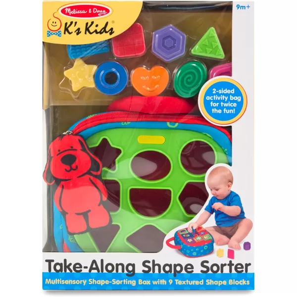 imageMelissa ampamp Doug Ks Kids TakeAlong Shape Sorter Baby Toy With 2Sided Activity Bag and 9 Textured Shape Blocks Sensory Toys Travel Shape Sorter Toys For Toddlers And Infants