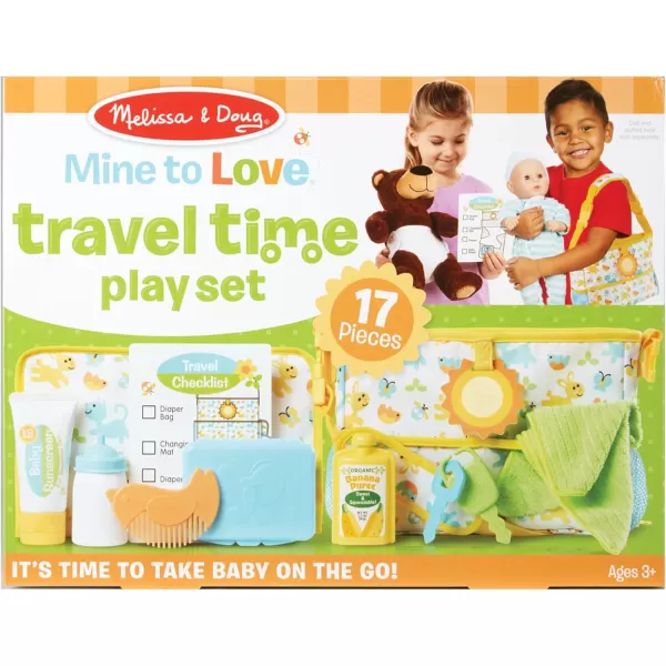 imageMelissa ampamp Doug Mine to Love Travel Time Play Set for Dolls with Diaper Bag Bottle Sunscreen More 17 pcs  Baby Doll Accessories For Kids Ages 3