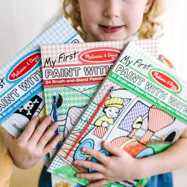 imageMelissa ampamp Doug My First Paint With Water Activity Books Set  Animals Vehicles and Pirates  FSC Certified