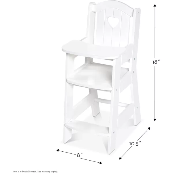 imageMelissa ampamp Doug Play High Chair  Pretend Play High Chair Baby Doll AccessoriesWhite