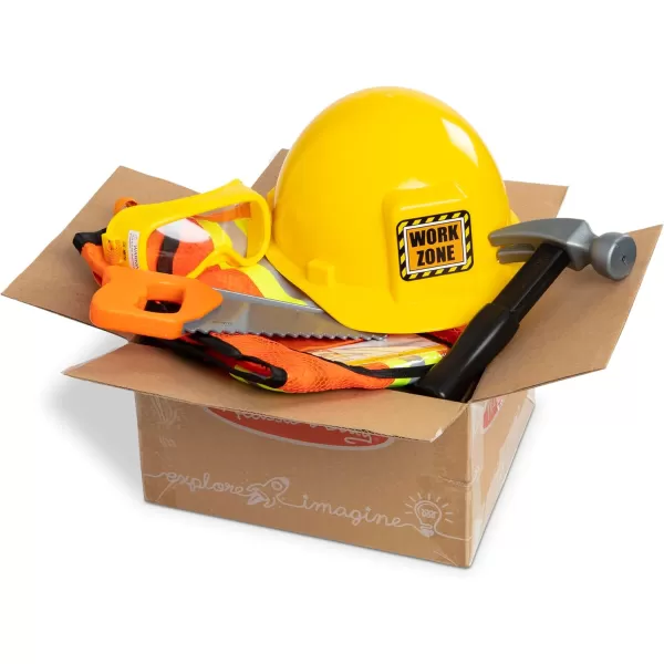imageMelissa ampamp Doug Role Play Costume DressUp Set 6 pcs FrustrationFree Packaging  Pretend Construction Worker Outfit For Kids Toddlers Ages 3Frustrationfree Packaging