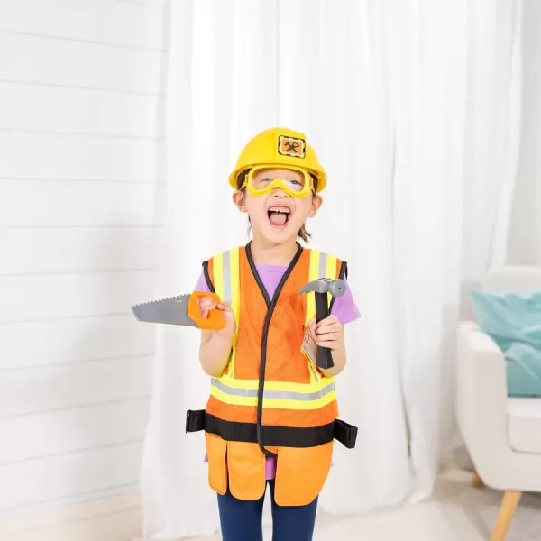 imageMelissa ampamp Doug Role Play Costume DressUp Set 6 pcs FrustrationFree Packaging  Pretend Construction Worker Outfit For Kids Toddlers Ages 3Frustrationfree Packaging