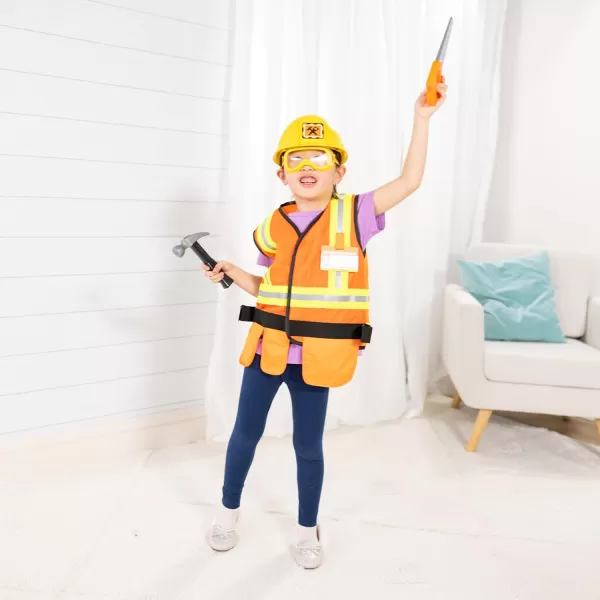 imageMelissa ampamp Doug Role Play Costume DressUp Set 6 pcs FrustrationFree Packaging  Pretend Construction Worker Outfit For Kids Toddlers Ages 3Frustrationfree Packaging