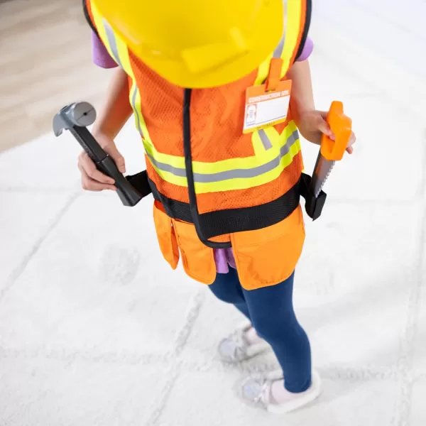 imageMelissa ampamp Doug Role Play Costume DressUp Set 6 pcs FrustrationFree Packaging  Pretend Construction Worker Outfit For Kids Toddlers Ages 3Frustrationfree Packaging