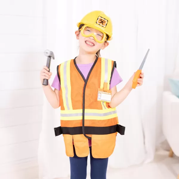 imageMelissa ampamp Doug Role Play Costume DressUp Set 6 pcs FrustrationFree Packaging  Pretend Construction Worker Outfit For Kids Toddlers Ages 3Frustrationfree Packaging