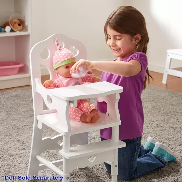 imageMelissa ampamp Doug Wooden Doll High Chair  Wooden Pretend Play High Chair For Dolls