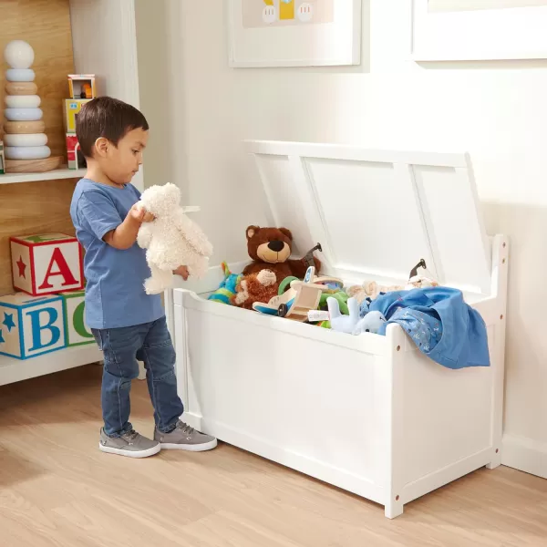 imageMelissa ampamp Doug Wooden Toy Chest  Gray Furniture for PlayroomWhite