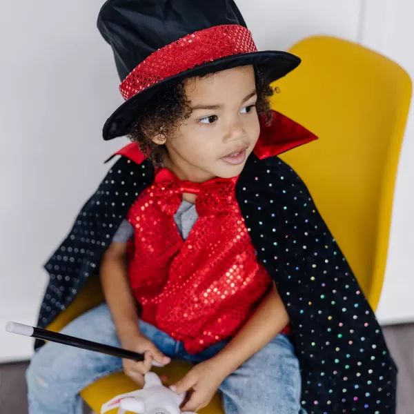 imageMelissa ampamp Doug unisexchildren Magician Role Play Costume Set  Includes Hat Cape Wand Magic Tricks FrustrationFree PackagingFrustrationfree Packaging