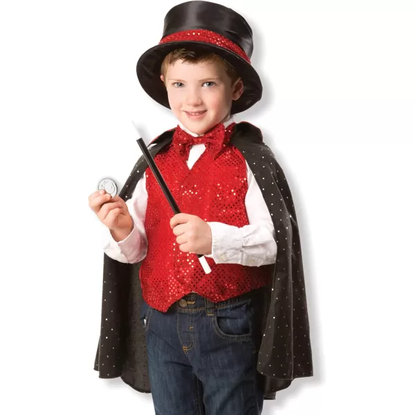 imageMelissa ampamp Doug unisexchildren Magician Role Play Costume Set  Includes Hat Cape Wand Magic Tricks FrustrationFree PackagingFrustrationfree Packaging