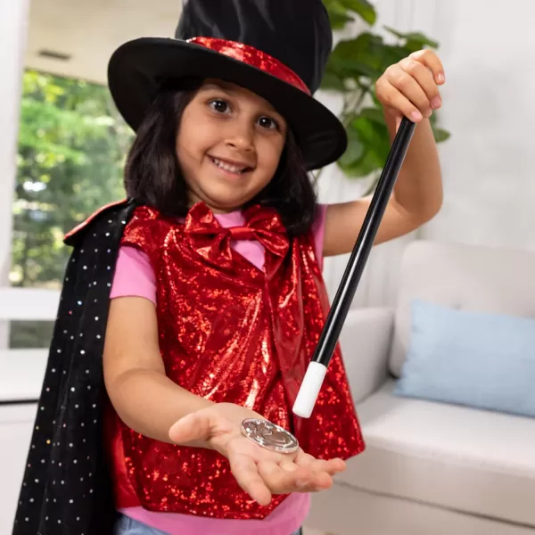 imageMelissa ampamp Doug unisexchildren Magician Role Play Costume Set  Includes Hat Cape Wand Magic Tricks FrustrationFree PackagingFrustrationfree Packaging