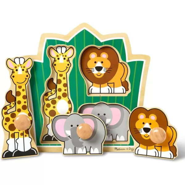 imageMelissa ampamp Doug Animals Jumbo Knob Wooden Puzzles Set  Fish and Pets  Chunky Wooden Puzzles for Toddlers Animal Puzzles For Kids Ages 1Safari Animals