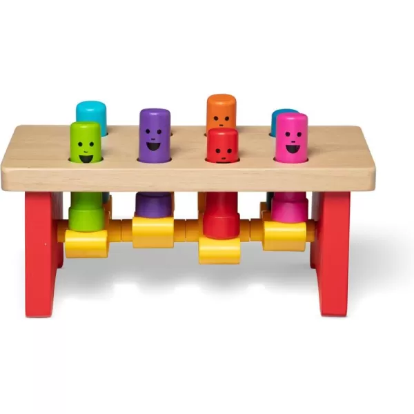 imageMelissa ampamp Doug Deluxe Pounding Bench Wooden Preschool Learning Toy With MalletStandard