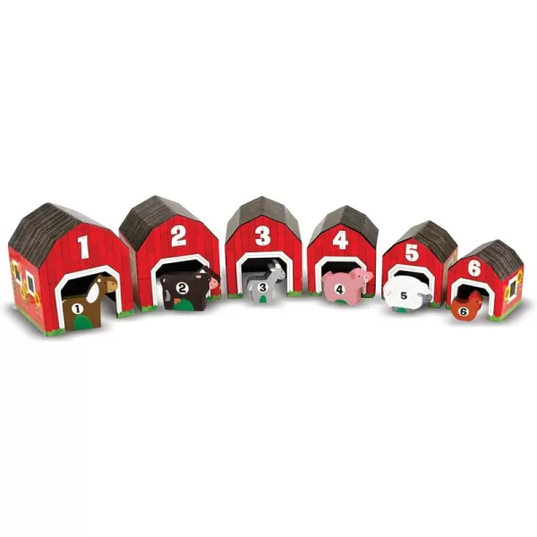 imageMelissa ampamp Doug Nesting and Sorting Barns and Animals With 6 Numbered Barns and Matching Wooden Animals  Numbers Learning Toys Sorting And Stacking Toys For Toddlers Ages 2