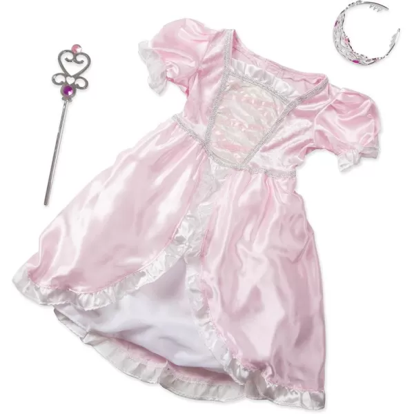 imageMelissa ampamp Doug Princess Role Play Costume Set 3 pcs Pink Gown Tiara Wand