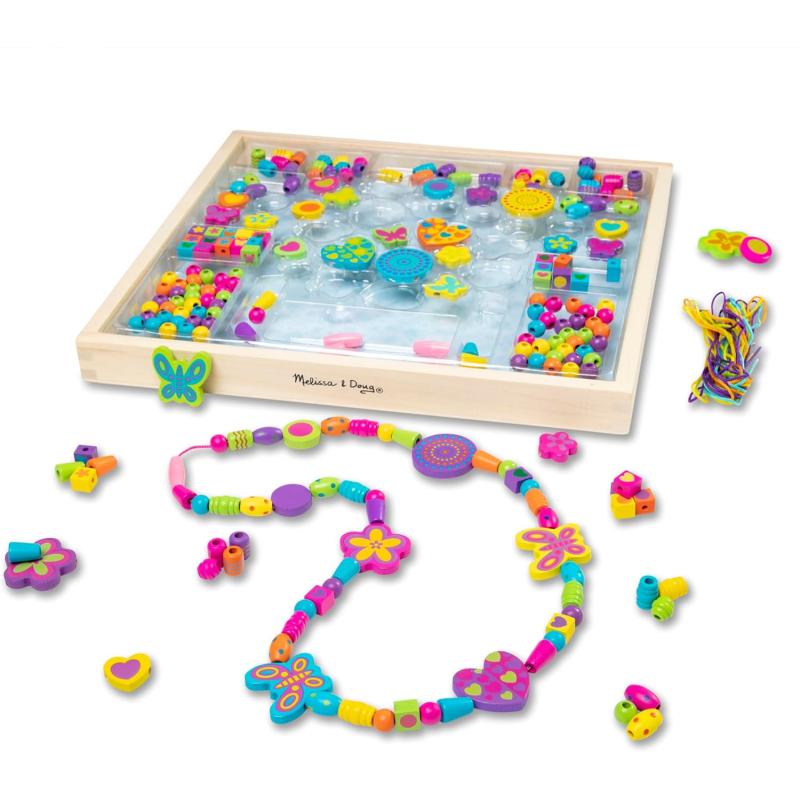 imageMelissa ampamp Doug Created by Me Bead Bouquet Deluxe Wooden Bead Set With 220 Beads for JewelryMaking for 4 years Multicolor 9