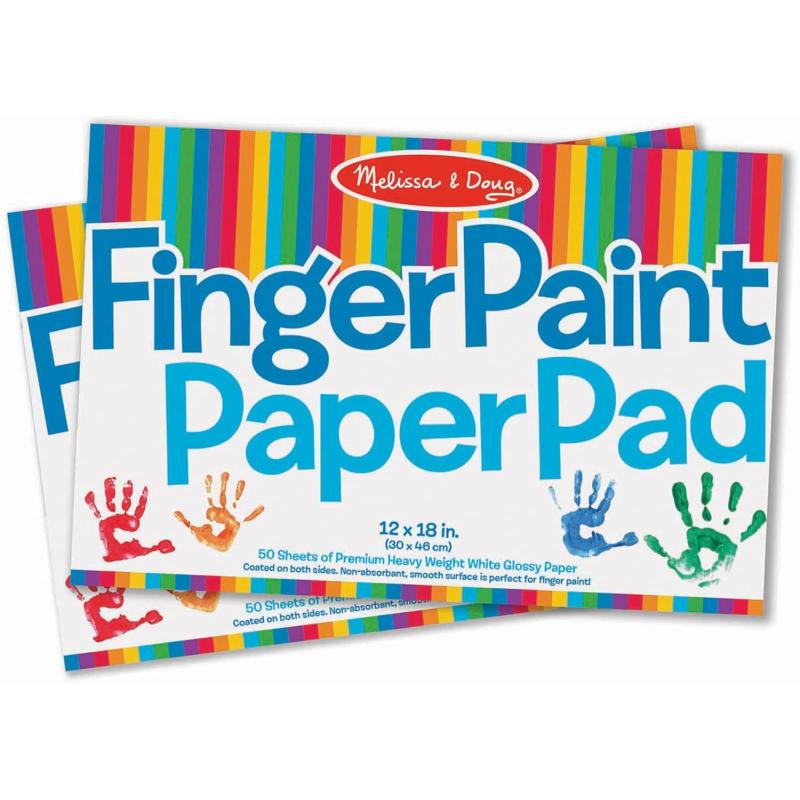 imageMelissa ampamp Doug Finger Paint Paper Pad 12 x 18 inches  50 Sheets 2Pack  FSC Certified