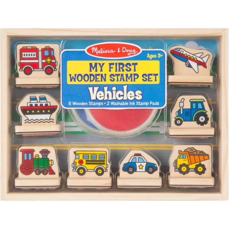 imageMelissa ampamp Doug My First Wooden Stamp Set  VehiclesVehicles