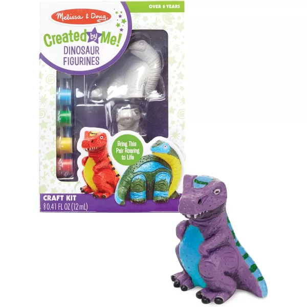 imageMelissa ampamp Doug Created by Me Dinosaur Figurines Craft Kit 2 Resin Dinosaurs 6 Paints PaintbrushDinosaurs