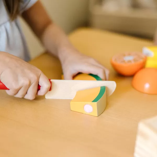 imageMelissa ampamp Doug Cutting Fruit Set  Wooden Play Food Kitchen Accessory Multi  Pretend Play Accessories Wooden Cutting Fruit Toys For Toddlers And Kids Ages 3One Size