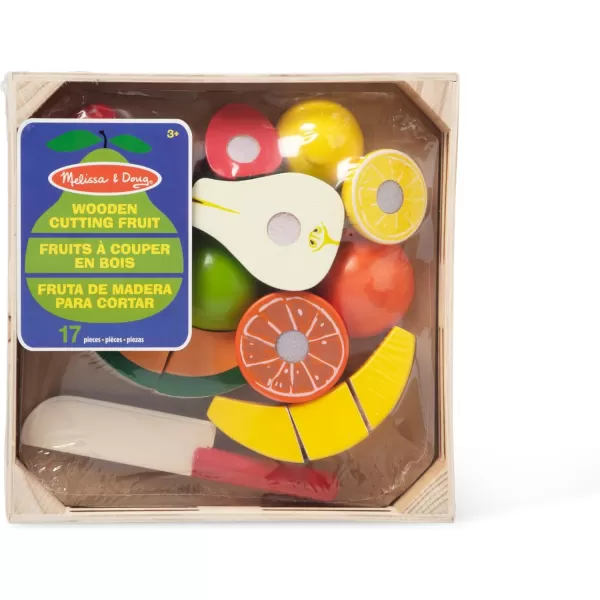 imageMelissa ampamp Doug Cutting Fruit Set  Wooden Play Food Kitchen Accessory Multi  Pretend Play Accessories Wooden Cutting Fruit Toys For Toddlers And Kids Ages 3One Size