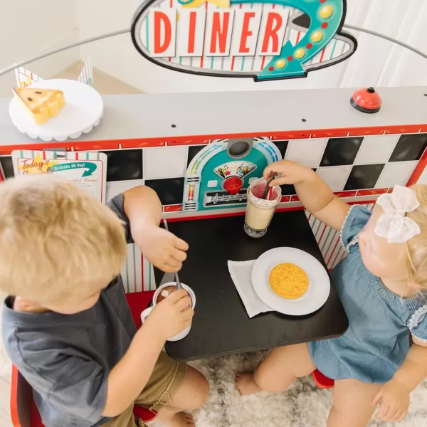 imageMelissa ampamp Doug DoubleSided Wooden Star Diner Restaurant Play SpaceRedRed