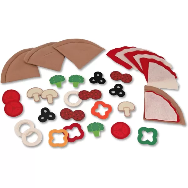 imageMelissa ampamp Doug Felt Food Mix n Match Pizza Play Food Set 42 pcs  Felt Pizza Play Set For Kids Kitchen Pretend Play Pizza Felt Pizza Toy For Toddlers And Kids Ages 2Food Set
