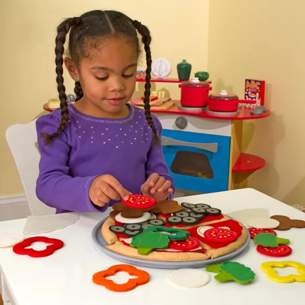 imageMelissa ampamp Doug Felt Food Mix n Match Pizza Play Food Set 42 pcs  Felt Pizza Play Set For Kids Kitchen Pretend Play Pizza Felt Pizza Toy For Toddlers And Kids Ages 2Food Set
