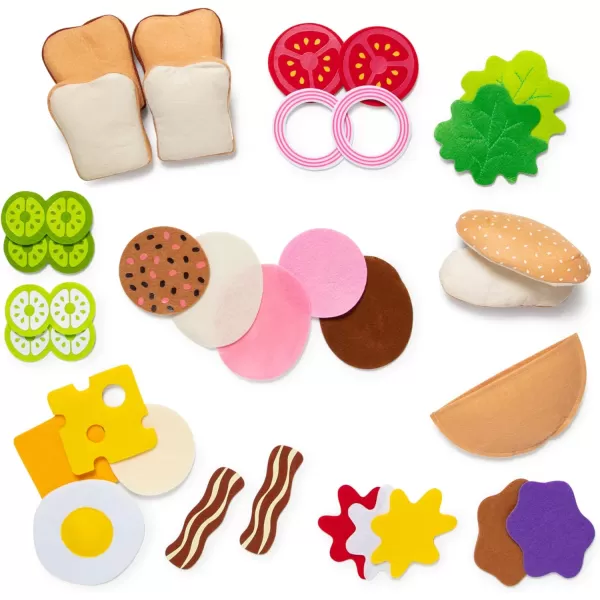 imageMelissa ampamp Doug Felt Food Sandwich Play Food Set 33 pcs  Felt Sandwich Play Set For Kids Kitchen Pretend Play Sandwich Felt Sandwich Toy For Toddlers Kids Ages 2OrangeFelt Play Food