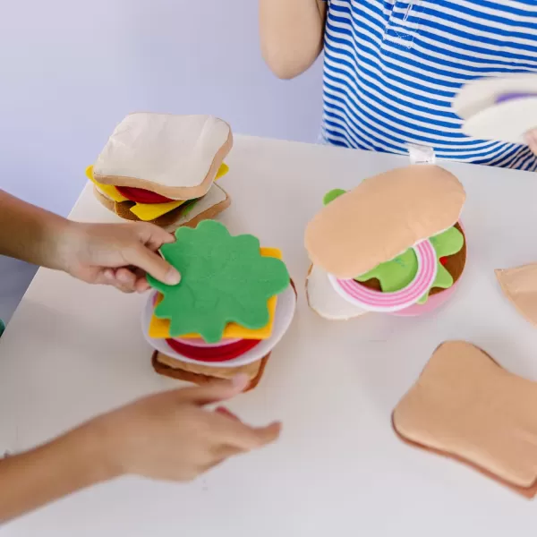 imageMelissa ampamp Doug Felt Food Sandwich Play Food Set 33 pcs  Felt Sandwich Play Set For Kids Kitchen Pretend Play Sandwich Felt Sandwich Toy For Toddlers Kids Ages 2OrangeFelt Play Food