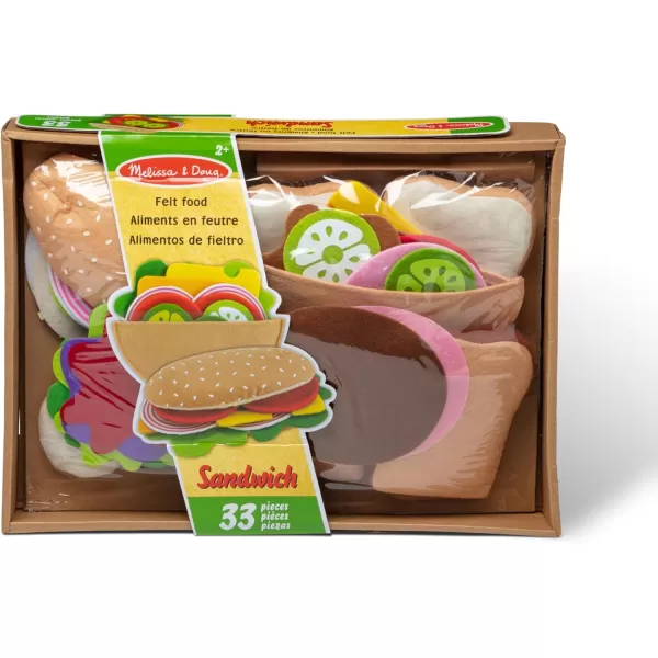 imageMelissa ampamp Doug Felt Food Sandwich Play Food Set 33 pcs  Felt Sandwich Play Set For Kids Kitchen Pretend Play Sandwich Felt Sandwich Toy For Toddlers Kids Ages 2OrangeFelt Play Food