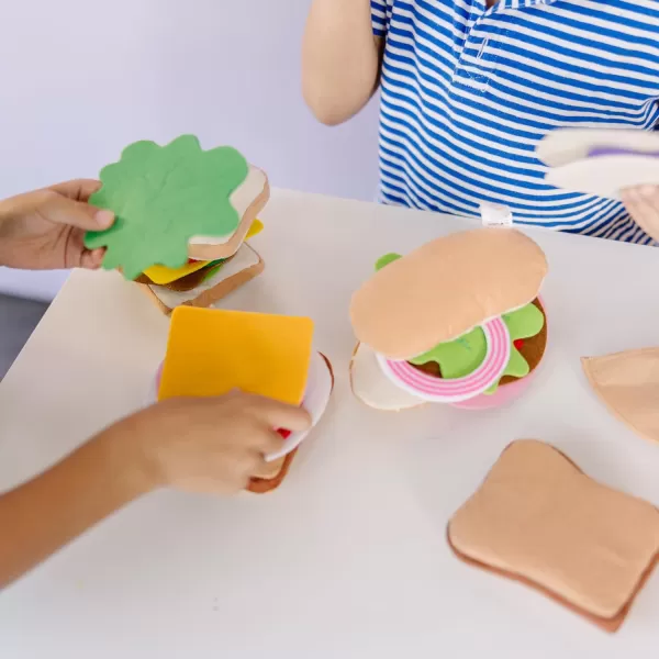 imageMelissa ampamp Doug Felt Food Sandwich Play Food Set 33 pcs  Felt Sandwich Play Set For Kids Kitchen Pretend Play Sandwich Felt Sandwich Toy For Toddlers Kids Ages 2OrangeFelt Play Food